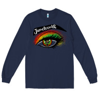 Navy juneteenth eyelash cowgirl Long Sleeve Tee - CowGirlArtShop