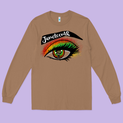 Juneteenth Eyelash Cowgirl Long Sleeve Tee Designed By Cowgirlartshop