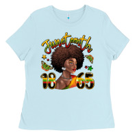 Baby Blue juneteenth 1865 black woman Ladies Tee - LillyAllenDesigns