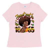 Bubblegum Pink juneteenth 1865 black woman Ladies Tee - LillyAllenDesigns