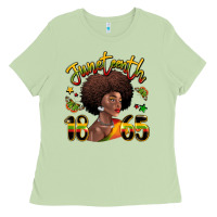 Matcha juneteenth 1865 black woman Ladies Tee - LillyAllenDesigns