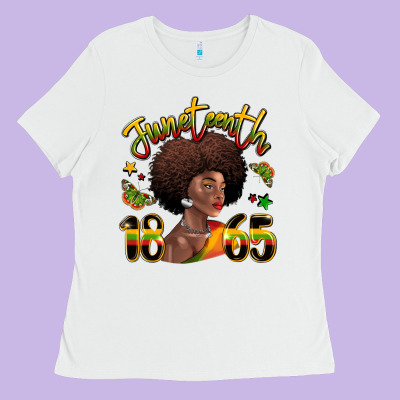 Juneteenth 1865 Black Woman Ladies Tee Designed By Lillyallendesigns