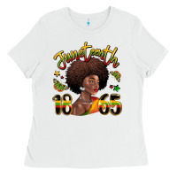 White juneteenth 1865 black woman Ladies Tee - LillyAllenDesigns