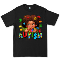 Black autism afro girl Premium Tee - LillyAllenDesigns