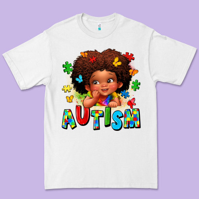 Autism Afro Girl Premium Tee Designed By Lillyallendesigns