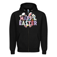 Black happy easter Zipper Hoodie - LillyAllenDesigns
