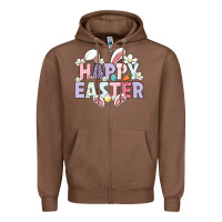 Chestnut happy easter Zipper Hoodie - LillyAllenDesigns