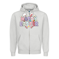 Dove Grey happy easter Zipper Hoodie - LillyAllenDesigns