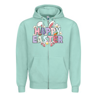Seafoam happy easter Zipper Hoodie - LillyAllenDesigns