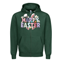 Sports Green happy easter Zipper Hoodie - LillyAllenDesigns