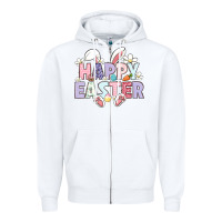 White happy easter Zipper Hoodie - LillyAllenDesigns