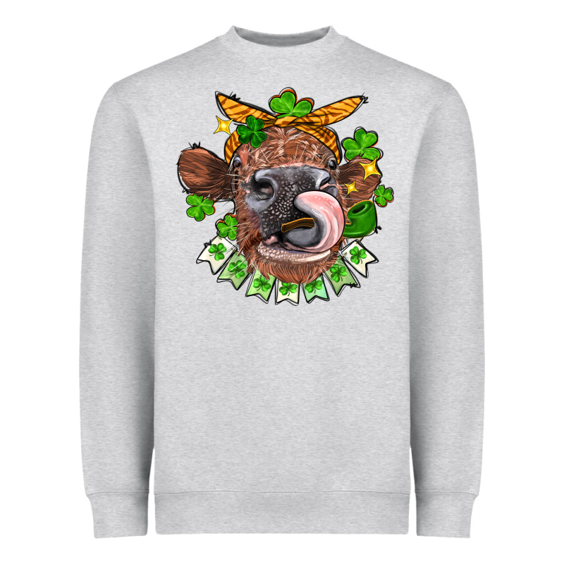 St. Patrick's Day Cow Heavyweight Sweatshirt by FaDigitalArtStudio | Teevron