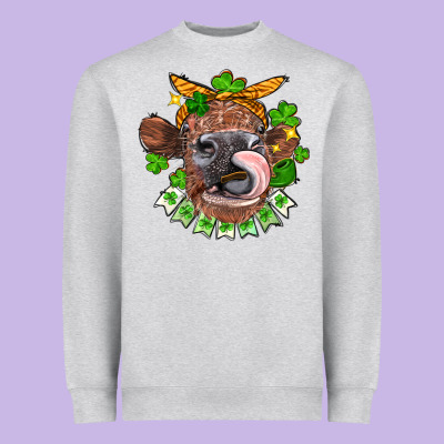 St. Patrick's Day Cow Heavyweight Sweatshirt Designed By Fadigitalartstudio