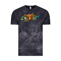 Cloud Black tennessee map long haired cow Vintage Tee - Jasminsmagicworld
