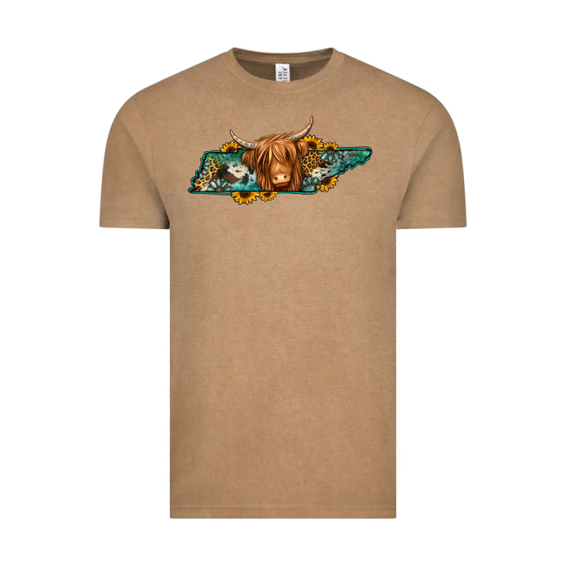 Tennessee Map Long Haired Cow Vintage Tee by Jasminsmagicworld | Teevron