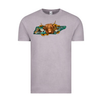 Vintage Zinc tennessee map long haired cow Vintage Tee - Jasminsmagicworld