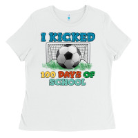 White i kicked 100 days of school Ladies Tee - LillyAllenDesigns