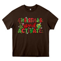 Chocolate Brown christmas spirit activate Heavy Core Tee - MaliasSmallBusiness