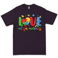 Plum love autism awareness Premium Tee - LillyAllenDesigns