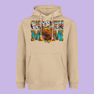 Chicken Mom Heavyweight Hoodie Designed By Lillyallendesigns