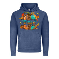 Vintage Denim Blessed pumpkin Vintage Hoodie - NancyCooperArtShop