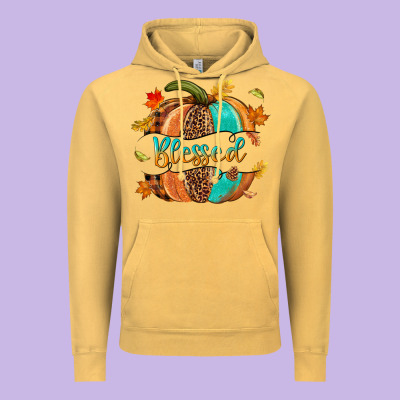 Blessed Pumpkin Vintage Hoodie Designed By Nancycooperartshop