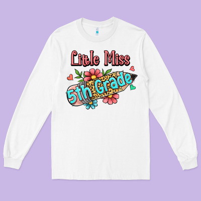 Little Miss Fifth Grade Long Sleeve Tee Designed By Jasminsmagicworld
