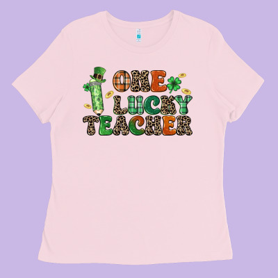 One Lucky Teacher Ladies Tee Designed By Lillyallendesigns