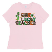 Bubblegum Pink one lucky teacher Ladies Tee - LillyAllenDesigns