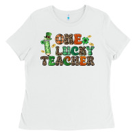 White one lucky teacher Ladies Tee - LillyAllenDesigns