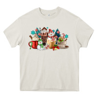 Cream christmas coffee Heavy Core Tee - MaliasSmallBusiness