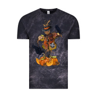Cloud Black Scarecrow with Pumpkin Vintage Tee - texasbilliewilder