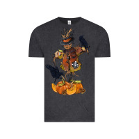 Vintage Black Scarecrow with Pumpkin Vintage Tee - texasbilliewilder