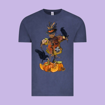 Scarecrow With Pumpkin Vintage Tee Designed By Texasbilliewilder