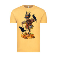 Vintage Mustard Scarecrow with Pumpkin Vintage Tee - texasbilliewilder