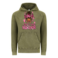 Brest Cancer Warrior Afro Messy Bun Vintage Hoodie | Teevron