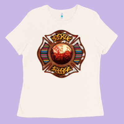 Western Firefighter Symbol Ladies Tee Designed By Ranaportraitstore