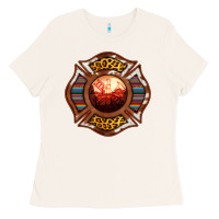 Bone Western Firefighter Symbol Ladies Tee - RanaPortraitStore