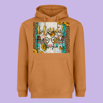 Western Blessed Mom Baby Calf Heavyweight Hoodie Designed By Lillyallendesigns