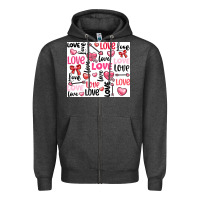 Charcoal Heather love Zipper Hoodie - LillyAllenDesigns