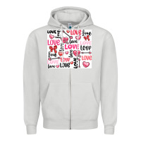Dove Grey love Zipper Hoodie - LillyAllenDesigns