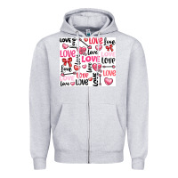 Heather Grey love Zipper Hoodie - LillyAllenDesigns