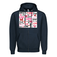 Navy love Zipper Hoodie - LillyAllenDesigns