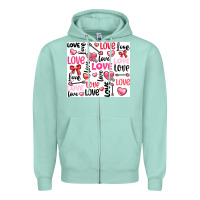Seafoam love Zipper Hoodie - LillyAllenDesigns