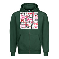 Sports Green love Zipper Hoodie - LillyAllenDesigns