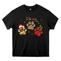 Black christmas paws Heavy Core Tee - MaliasSmallBusiness