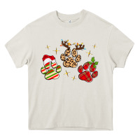 Cream christmas paws Heavy Core Tee - MaliasSmallBusiness