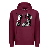 Burgundy monokuma 1 Premium Hoodie - tuanDangUi