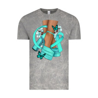 Cloud Rock Ovarian Cancer diva teal ribbon Vintage Tee - NancyCooperArtShop