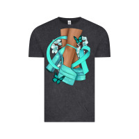 Vintage Black Ovarian Cancer diva teal ribbon Vintage Tee - NancyCooperArtShop